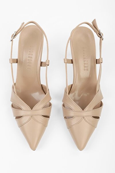 Shoeberry Women's Liora Skin Skin Short Heeled Stiletto