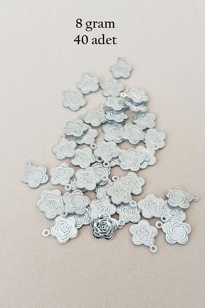 STUMBANNG Oya Evening Dress Bracelet Necklace Plexi Metallic Plastic Sequins Silver Color 8 Gram 40 Pieces - Bnc524