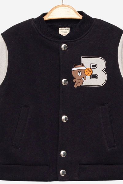 Divonette Unisex Combination Black College Jacket - Girls Boys Clothing