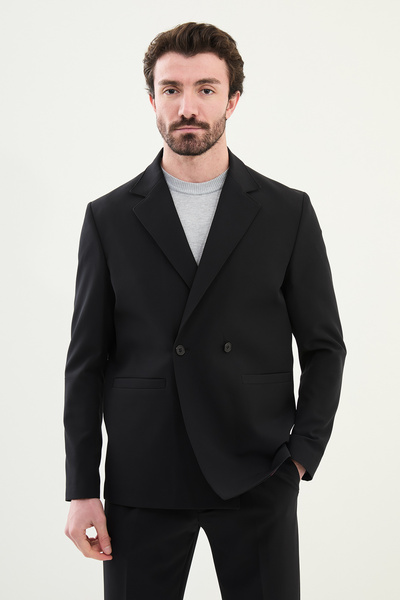 Mcr بدلة رجالية قصة فضفاضة مونو ياكا بأزرار على الجهتين مع بنطلون مطوي