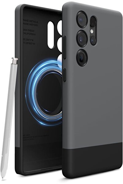 Elago غطاء حماية مغناطيسي منزلق لهاتف سامسونج جالاكسي S25 ألترا، متوافق مع ماجسيف - رمادي داكن وأسود