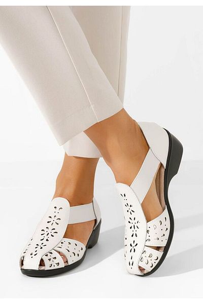 B T Shoes Women's Melona white leather sandals