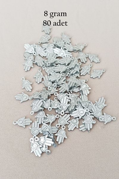 STUMBANNG Oya Evening Dress Bracelet Necklace Plexi Metallic Plastic Sequins Silver Color 8 Gram 80 Pieces - Bnc526