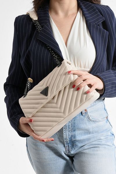 By Hakan Women's Shoulder Bag Jn-46 Cream