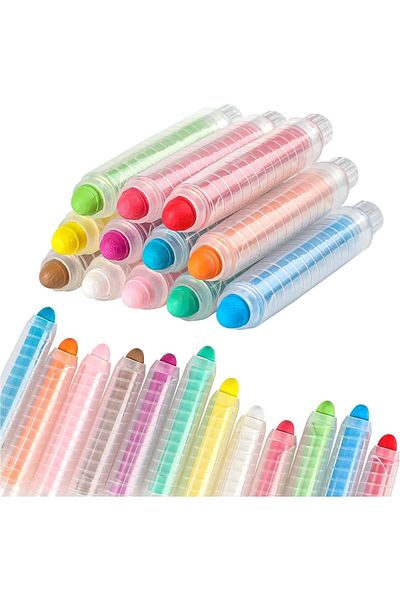 fulina 24 Pcs Dustless Chalk, Color twistable Chalk for Office Whiteboard Painting, Writing