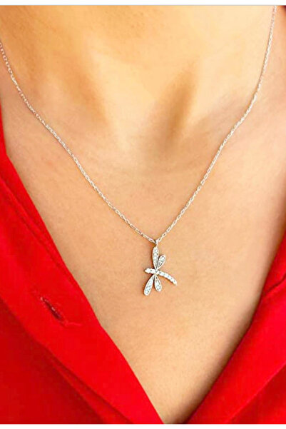 Qielle 925 Ayar Gümüş Yusufçuk Kolye – Zirkon Taşlı, Kararma Yapmaz, Özel Üretim