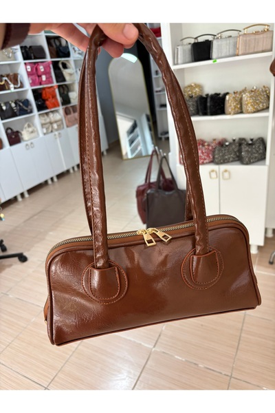 GÖNÜL Taba Parlak Kırışık Dokulu Çanta