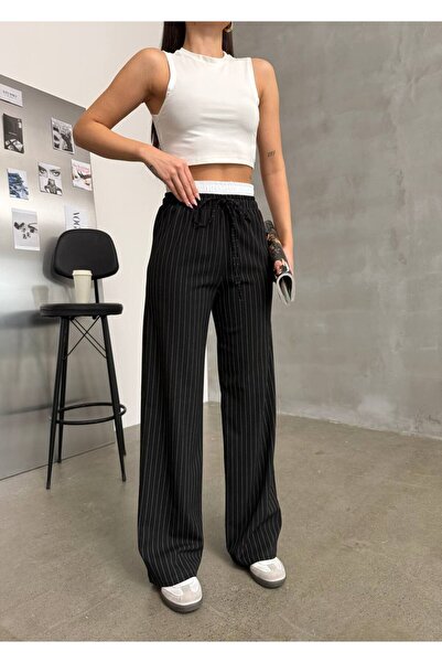 RAWEA FASHİON GARNİLİ BAĞCIKLI PALAZZO PANTOLON
