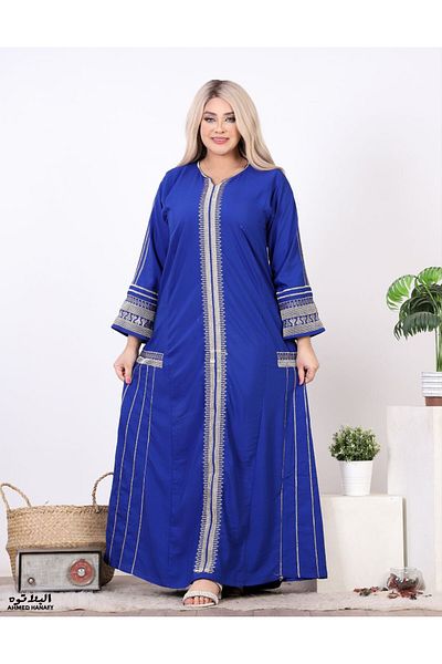 Genrics Comfortable and flowing, embroidered cotton reception jalabiya on the chest and back