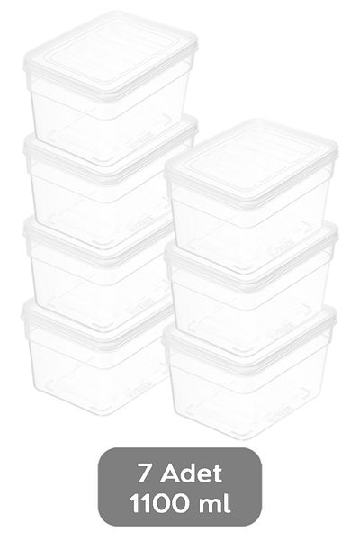 Meleni Home Set of 7 Deep Microwave Compatible 1100ml Food Storage Containers - Transparent Lid and Organizer