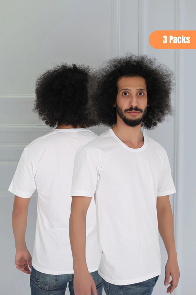 CENNETOĞLU Men's 3-Piece Crew Neck Undershirt in Special Package