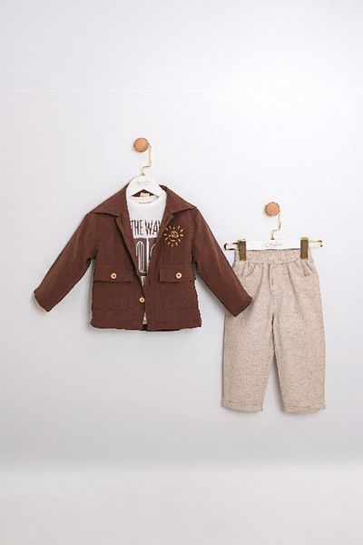 Magu Boys' Jacket, T-Shirt and Pants Set – 3-Piece Set, Casual and Stylish