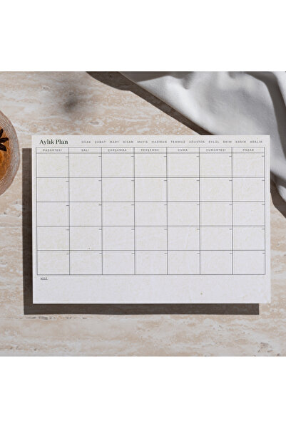 Chi-Chi Papers A4 Boyutunda Aylık Planlayıcı Bloknot - Organizasyon ve Verimlilik İçin, Kopar-At, 50 Yaprak