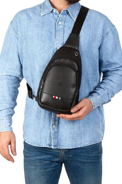 Torz Black Unisex Faux Leather Bag with USB Headphone Outlet Bodybag Chest and Shoulder Bag