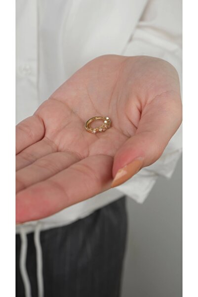 Arpaş 14 Ayar Altın Taşlı Halka Küpe