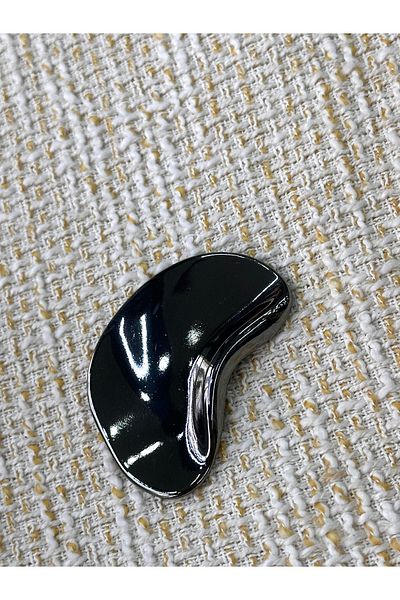 ODDA TASARIM ATÖLYESİ Half Moon Model Bomb Black Nickel Strap Plated 3.8cm Single Button