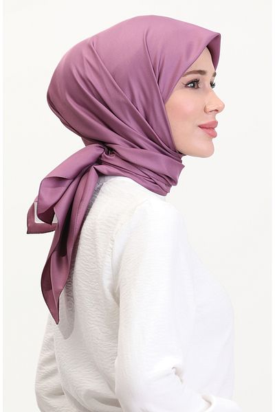 sefamerve Eșarfă simplă din twill 19096-09 Dusty Rose