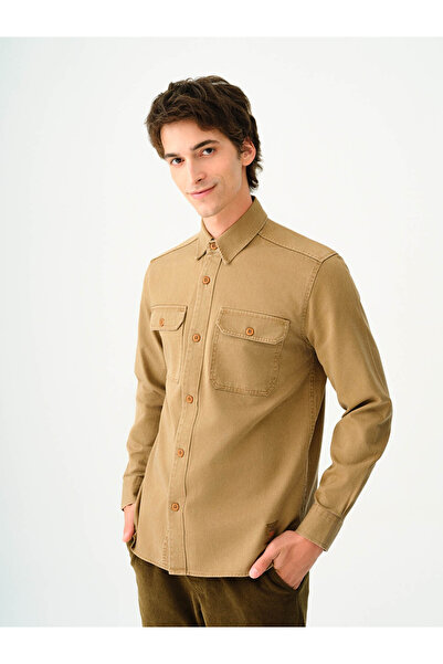 Loft Μπεζ ανδρικό πουκάμισο - Lf 2036930