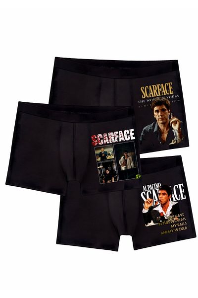 SVART WEAR Tony Montana Designed Unisex Boxer 3 Pieces 3 Pack