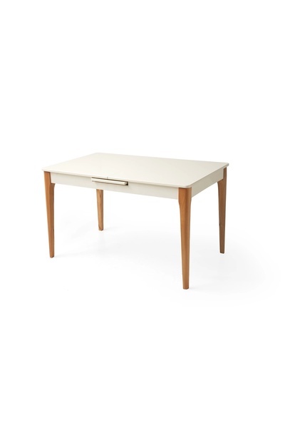 Evistro Zarif Ahşap Salon Yemek Masa Sandalye Takımı 6 Sandalyeli Ortadan Açılır 80x130