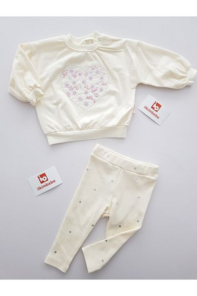 ilkimbebe 100% Cotton Heart 2Lit Baby Set