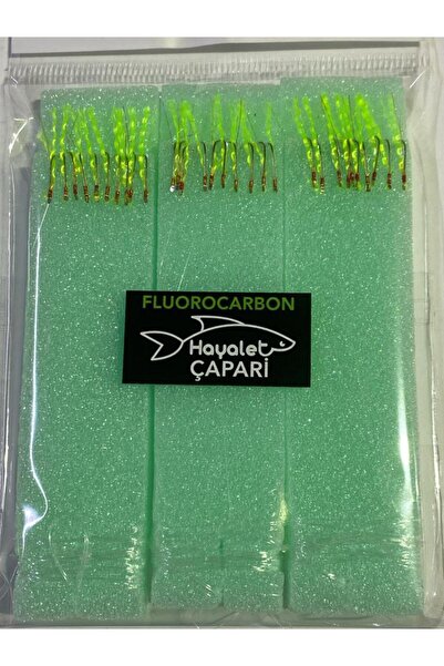 TRAKAV Florocarbon Arnavut Çaparisi 12 No 3lü Paket 0.12/0.24 UV Yeşil