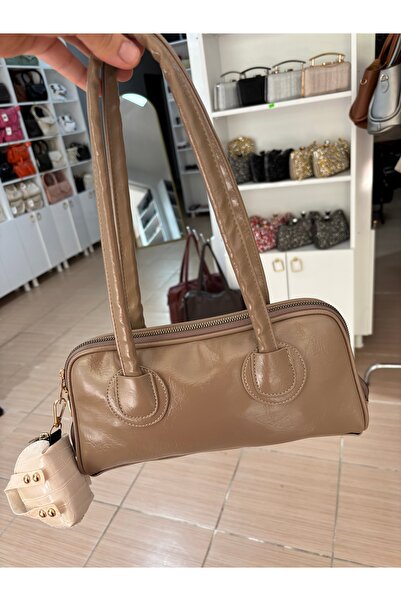 GÖNÜL Taba Parlak Kırışık Dokulu Çanta