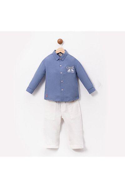 Magu Set de 2 cămașă puternică și pantaloni cu buzunare pentru băiat