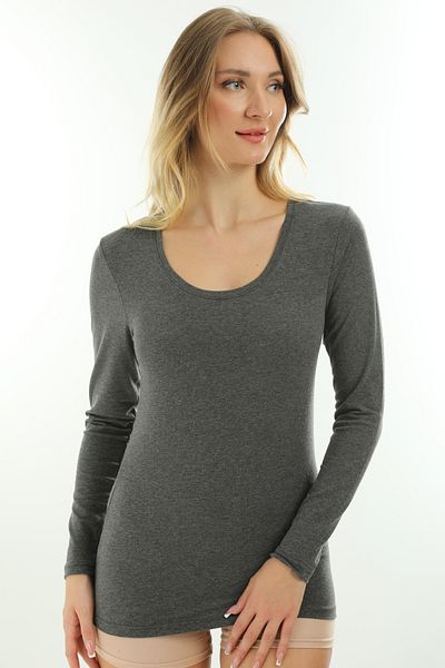 Almila Women's Long Sleeve Slim Fit Bodysuit - Cotton and Lycra 2041 Model