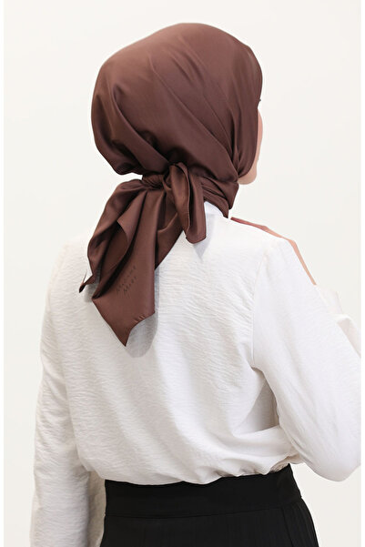 sefamerve Brown Plain Twill Scarf 19096-06