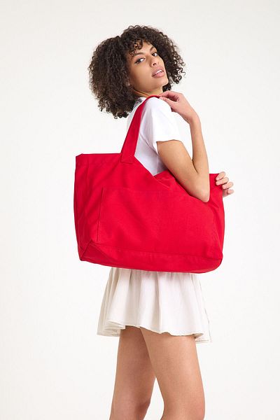 Simfa Premium Women's Colorful Lined Beach Bag / Shoulder Bag / Casual Bag (4 Pockets)