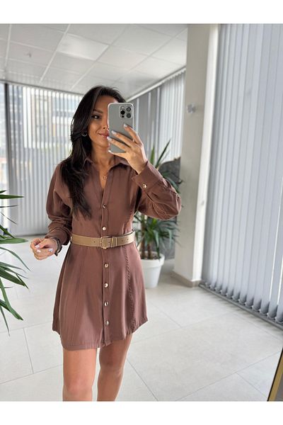 caddstore Fw 0367 Linda Brown Μίνι Πουκάμισο Φόρεμα