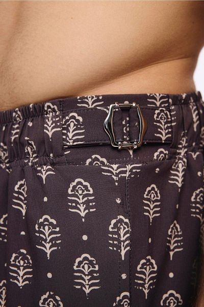 Haşema Belt Buckle Detailed Beige Men's Short Pool and Sea Shorts 5062
