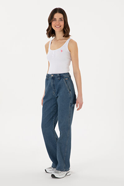 U.S. Polo Assn. Kadın Mavi Cargofit Jean Pantolon 50304325-DN0022