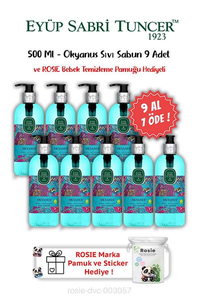 Eyüp Sabri Tuncer Buy 9 Pay 7 Ocean Liquid Soap 500 ml and Rosie Gift