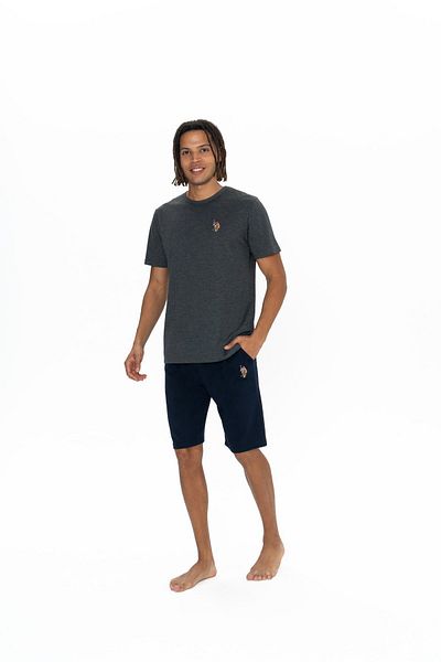 U.S. Polo Assn. Men's Anthracite Melange Shorts Set - 18904