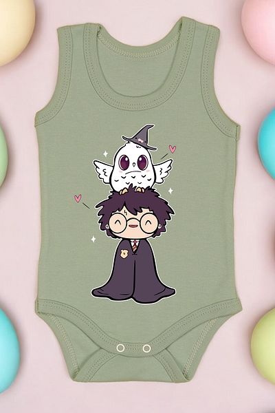 bebetospik Harry Potter Cotton Undershirt - Cartoon Printed Bodysuit