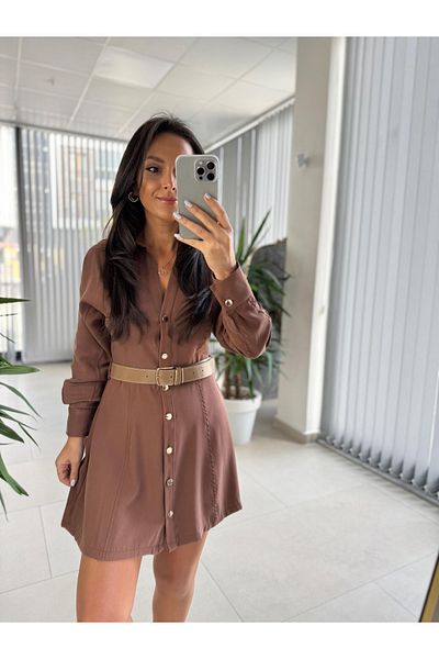 caddstore Fw 0367 Linda Brown Μίνι Πουκάμισο Φόρεμα