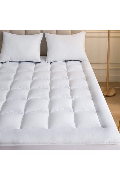 Asraar Angela|Microfiber Mattress Topper 14cm-Soft, Fluffy, Breathable Pad for Comfort & Support160x200cm