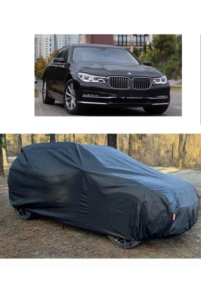 CoverPlus Bmw 730d مشمع سيارة طويل متوافق مع مشمع سيارة سميك - أسود
