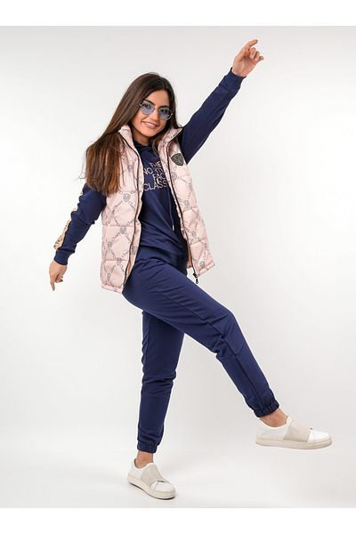 CLASSY.MODA Tracksuit Set -3Pcs Top-Bottom, Vest, Embroidery, Hoodie and Unexposed 2 Thread Price for One Person