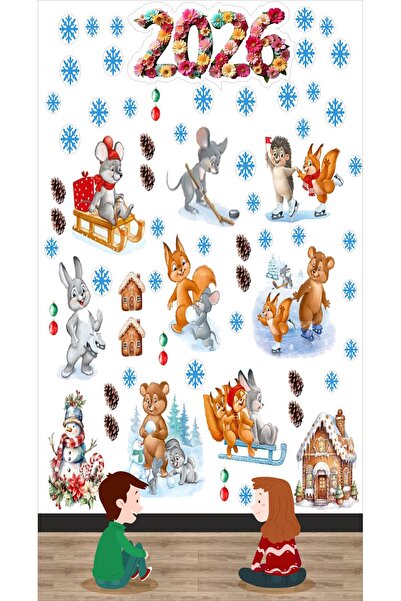 Göktuğ Hediyelik Anul Nou 2026 Stikere de înveselire pentru perete și sticlă ...