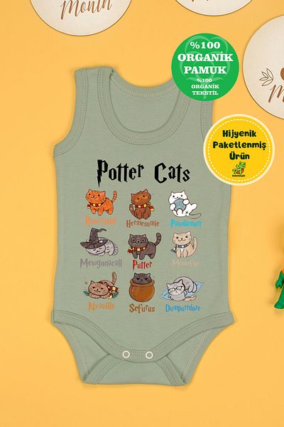 bebetospik 100% Cotton Potter Cats Printed Soft Texture Printed Bodysuit & Bodysuit