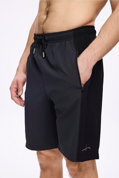 Haşema Sports Cut Black Gray Men's Short Pool and Sea Shorts 5057