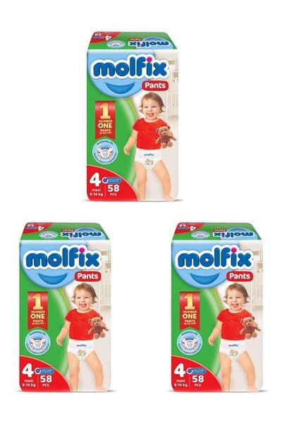 Molfix Maxi pants 58 pieces, size (4) - 3 packages