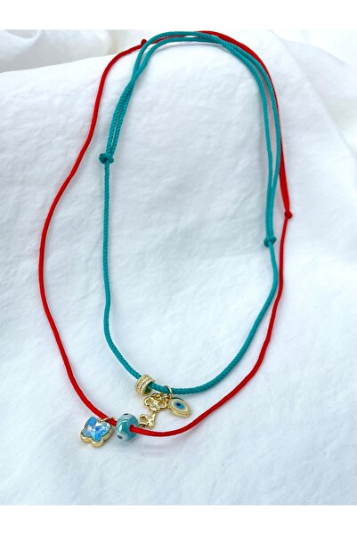 Concept HuBuTU Set of 2 Minimal Twisted Rope Luck Evil Eye Necklace