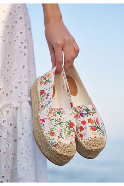 B T Shoes White Laguna Platform Espadrilles