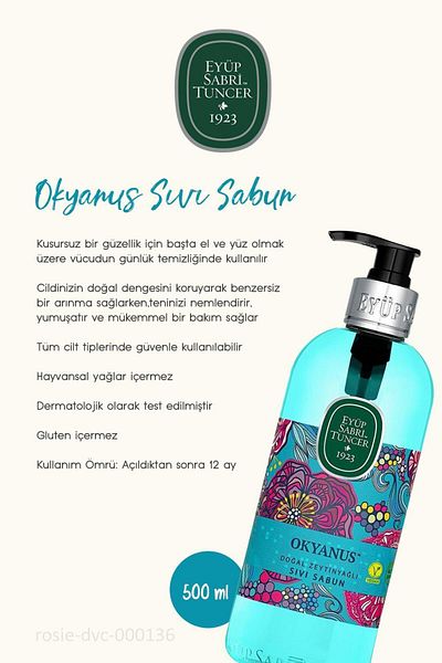 Eyüp Sabri Tuncer Buy 9 Pay 7 Ocean Liquid Soap 500 ml and Rosie Gift