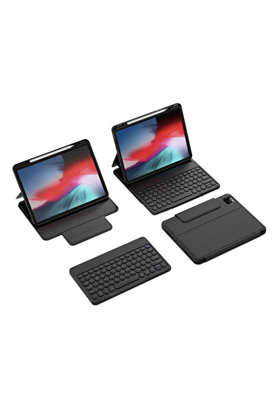 WIWU iPad Air 11 2025 M3 Kılıf Wiwu Protective Gizli Kalem Bölmeli Klavyeli Siyah