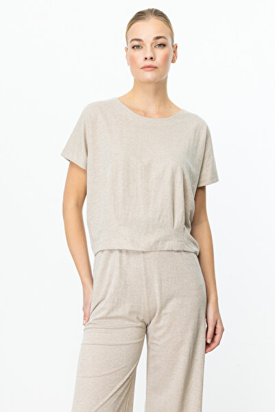 ON Блузка з плісированою талією та круглим вирізом